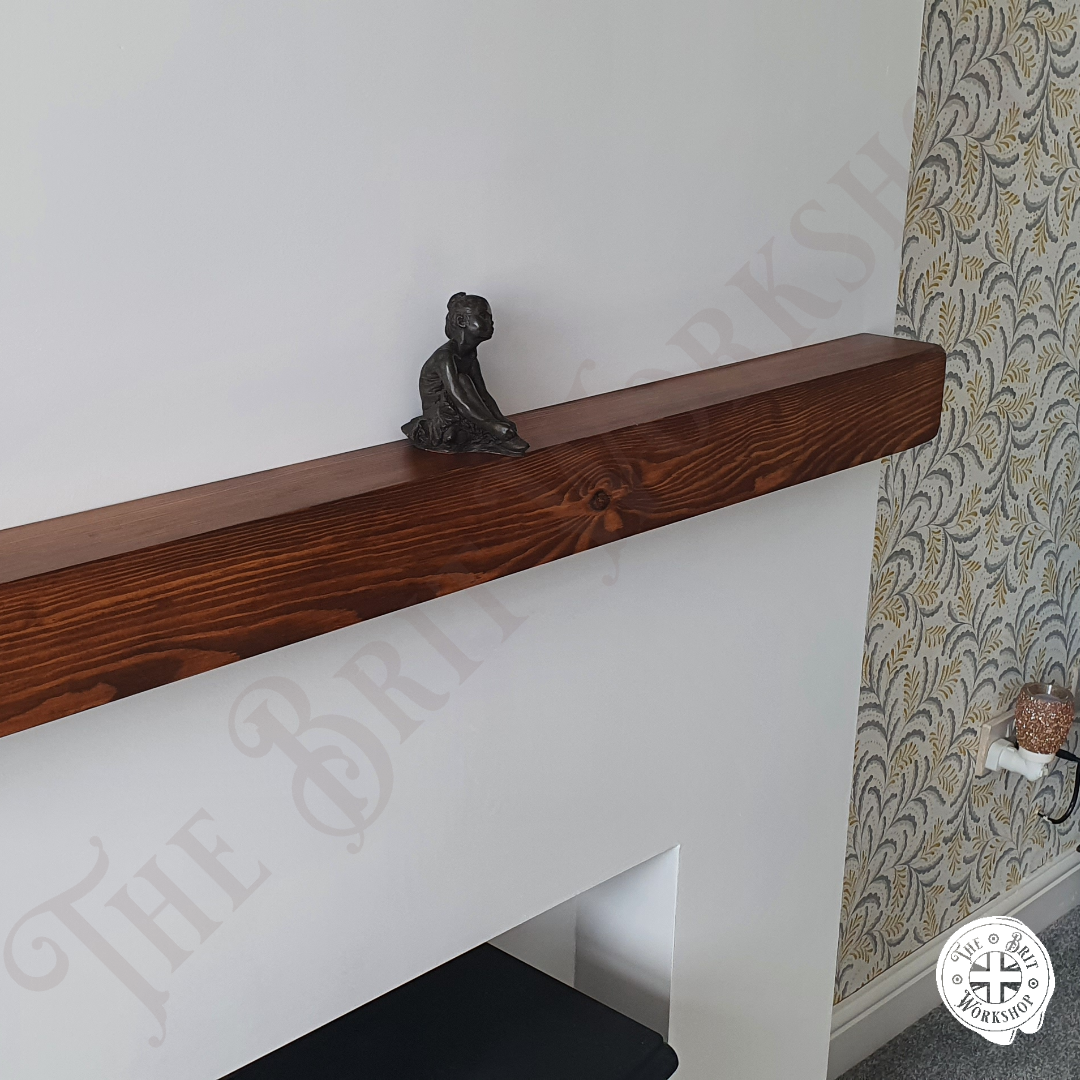 Rustic floating mantlepiece shelf