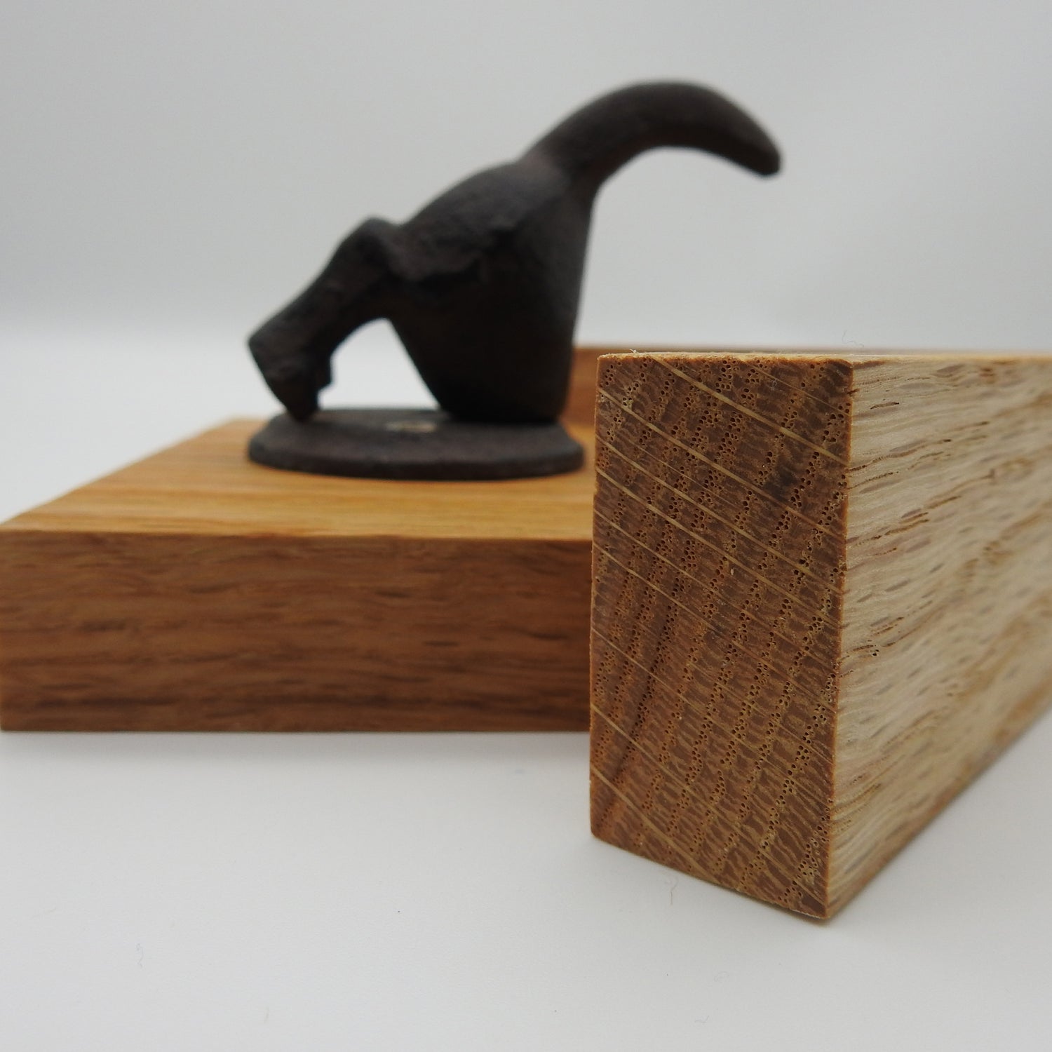 Cast iron dog tail & solid oak dog lead hanger - The Brit Workshop