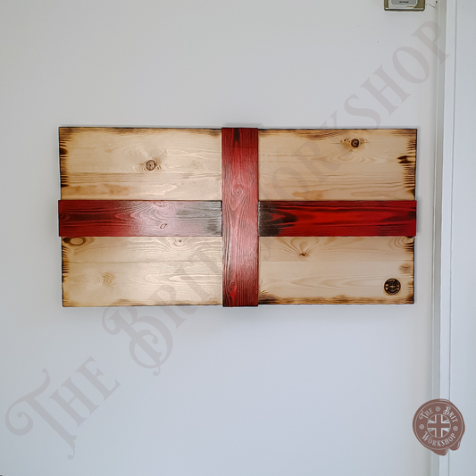 Rustic Wooden 3D English Flag - The Brit Workshop