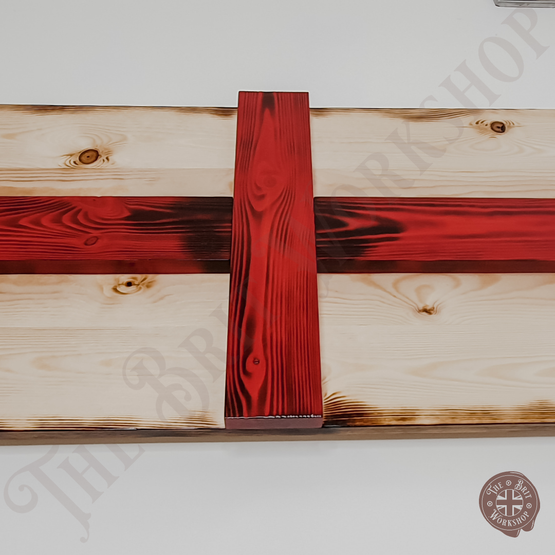 Rustic Wooden 3D English Flag - The Brit Workshop