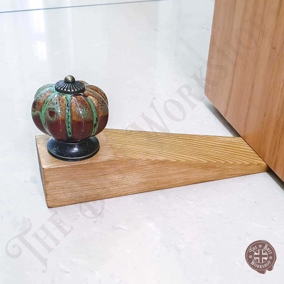 Emerald & Oak ceramic pumpkin door stop wedge - The Brit Workshop
