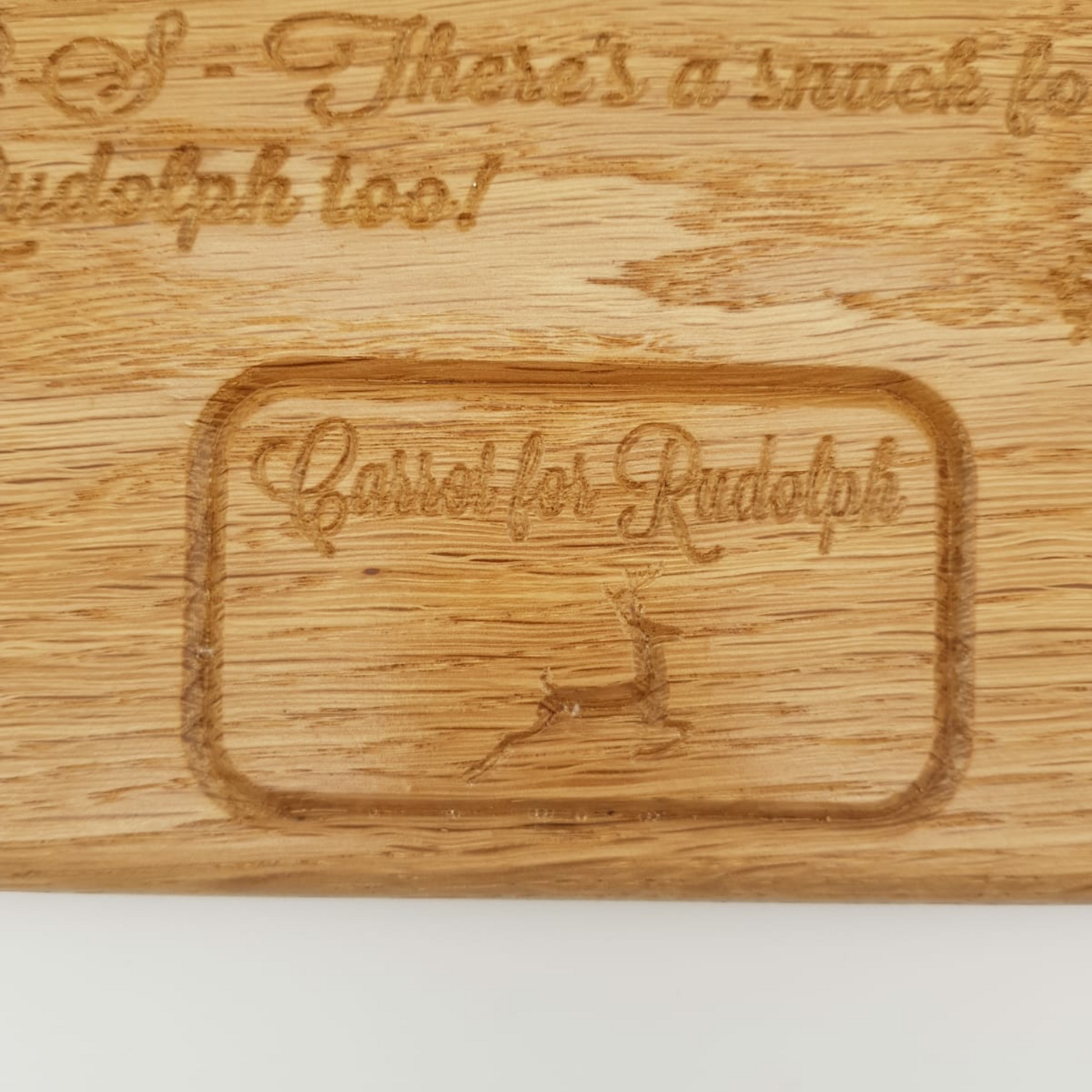 Solid oak personalised Santa cookie tray - The Brit Workshop
