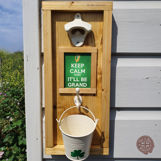 Keep calm sure it'll be grand rustic wall mounted bottle opener - The Brit Workshop