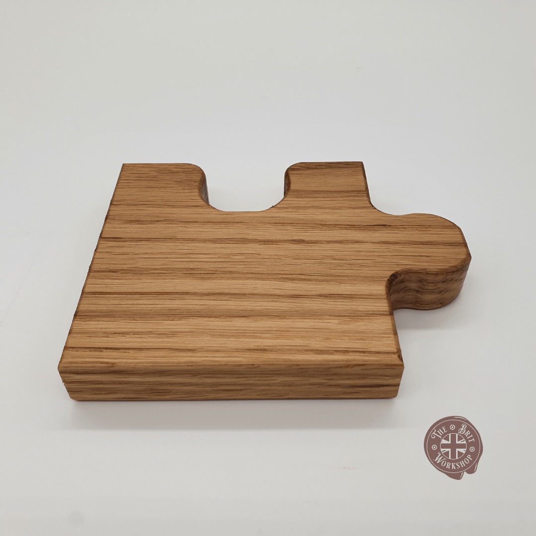 Solid oak puzzle coasters - The Brit Workshop