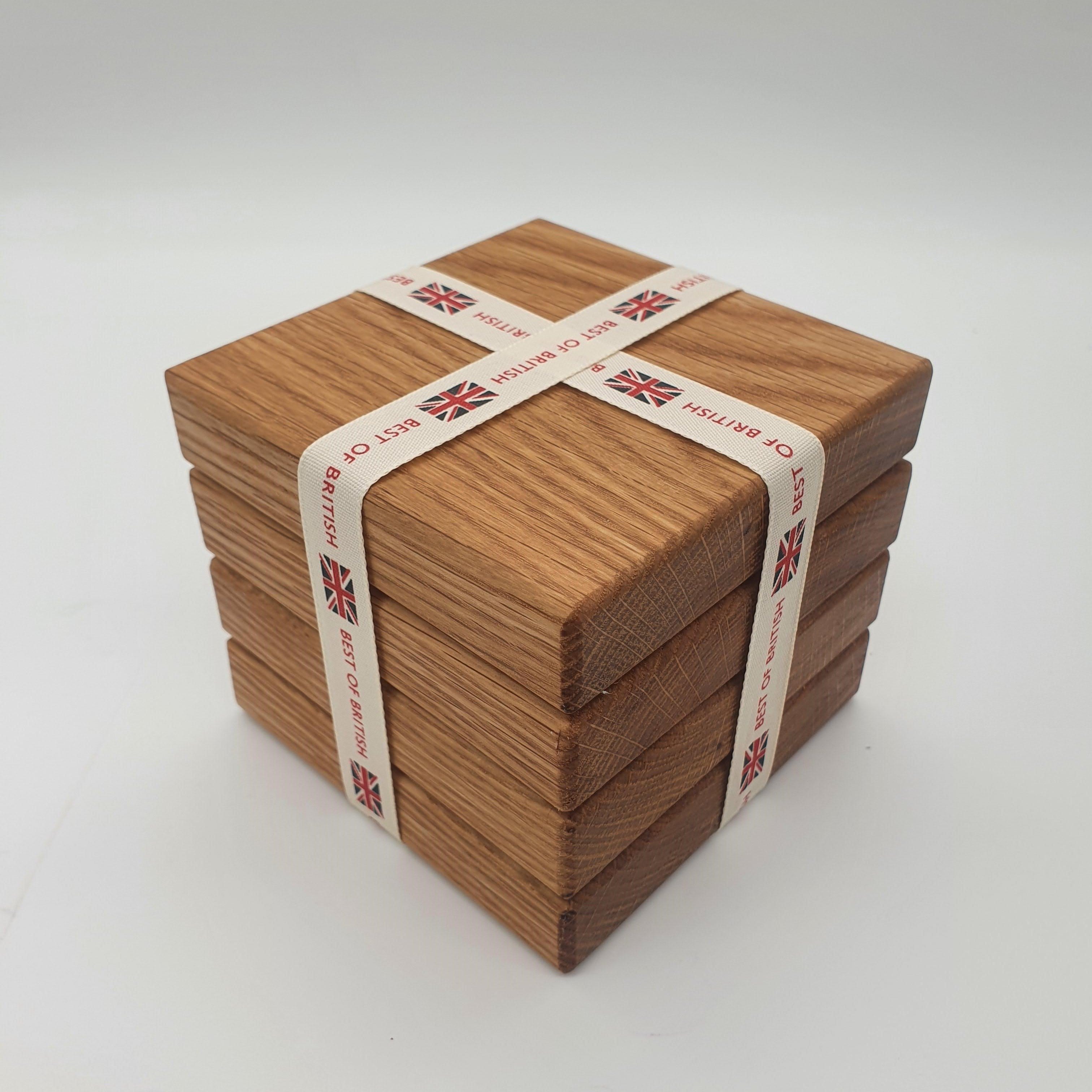 Square Coster Square Solid Oak Chunky Coasters | The Brit Workshop