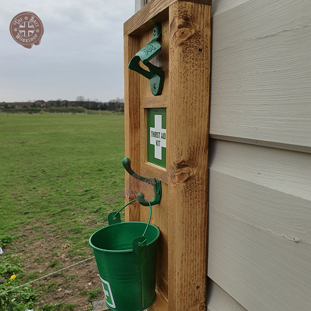 Thirst aid station rustic wall mounted bottle opener - The Brit Workshop