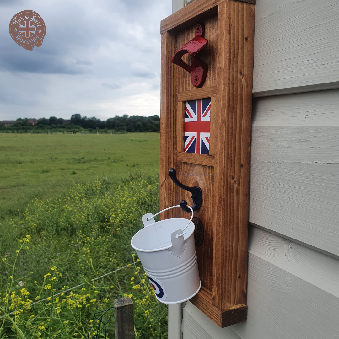 Union Jack rustic wall mounted bottle opener - The Brit Workshop